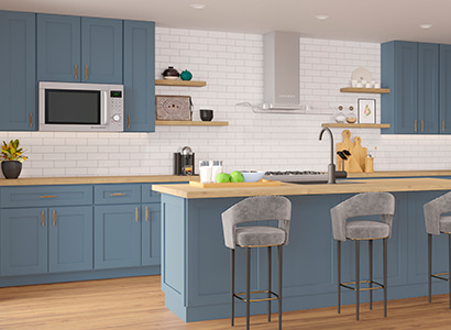 Newport Blue Shaker - Ready to Assemble Kitchen Cabinets
