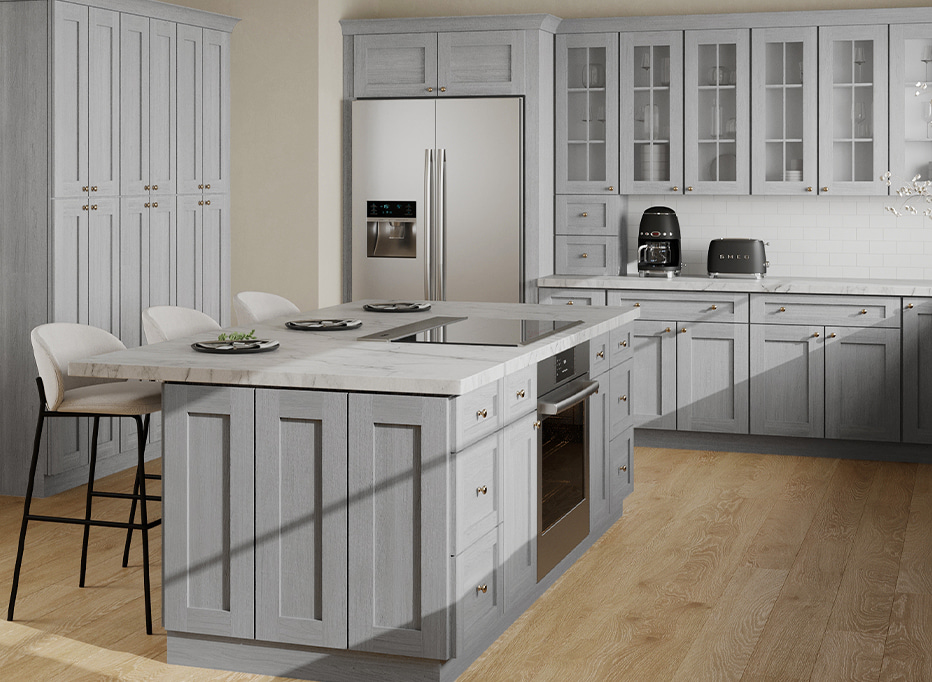 Newport Grey Shaker - Ready to Assemble Kitchen Cabinets