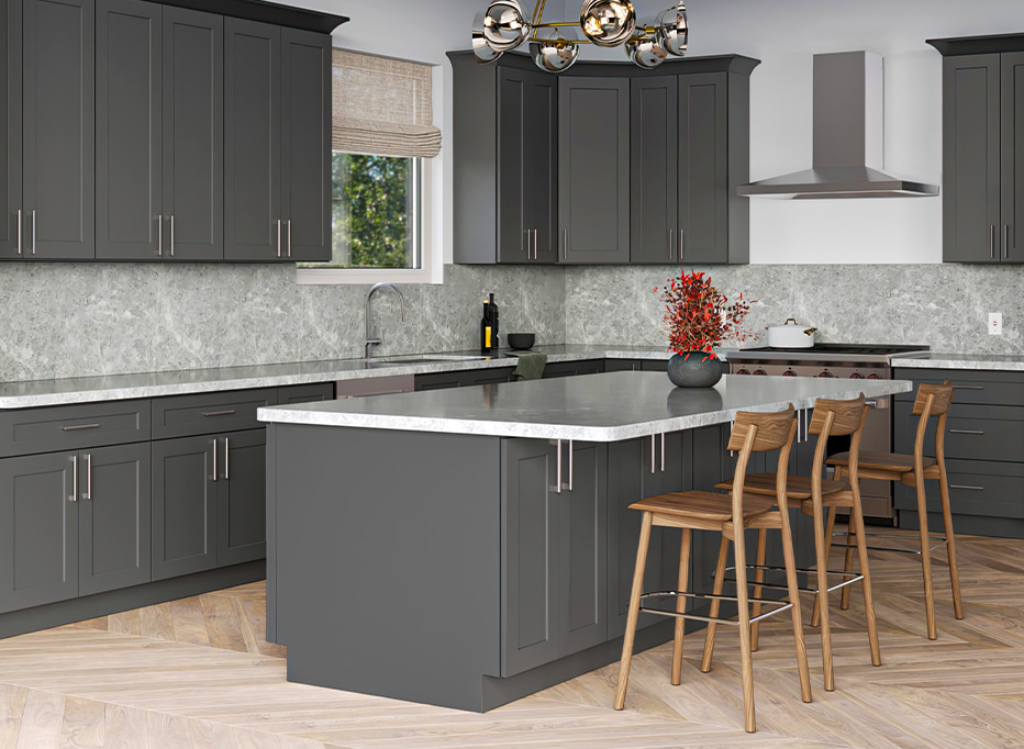 Salem Grey Shaker - Ready to Assemble Kitchen Cabinets