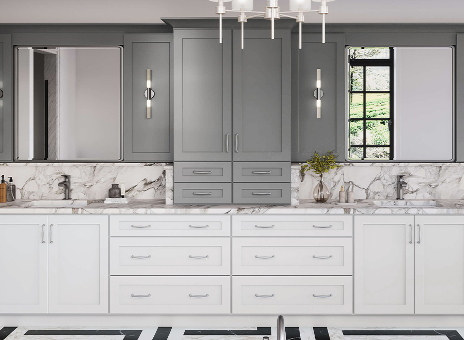 Summit Grey Shaker - Ready to Assemble Bathroom Vanities