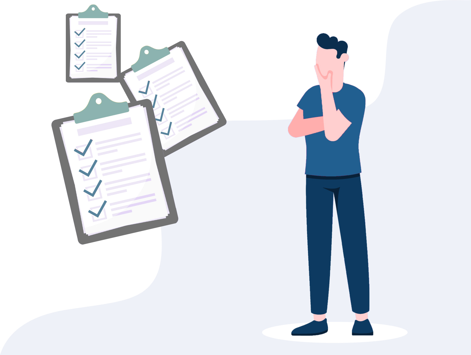 Man thinking about price quote