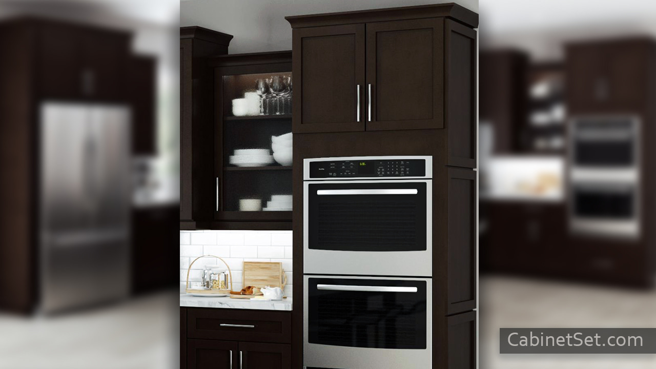 Camden Espresso Shaker cabinets with double oven cabinets.
