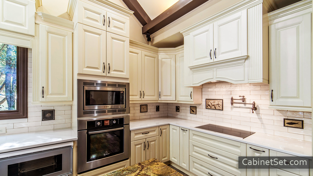 Oxford Cream kitchen angle view with a countertop.