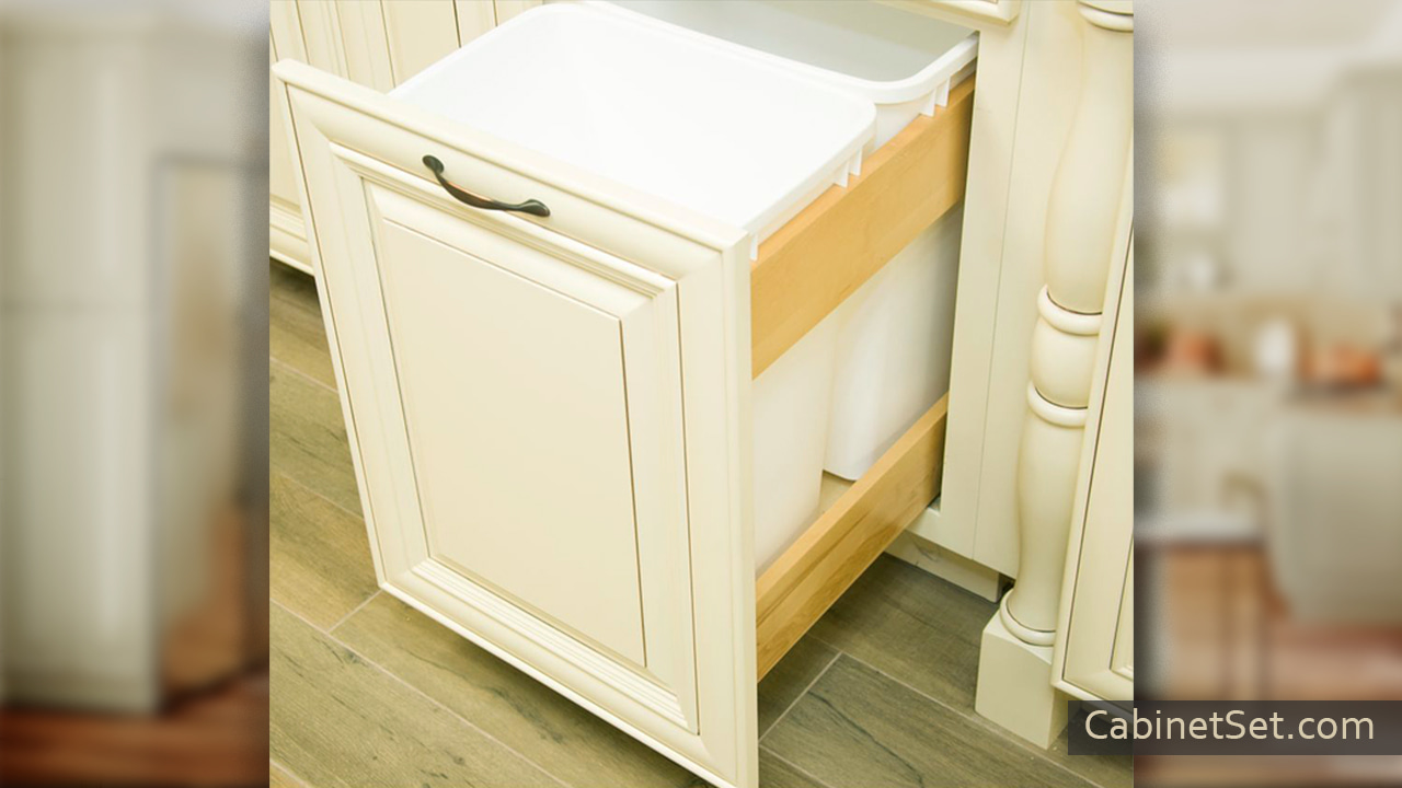 Vanilla Glaze kitchen trash can base cabinet.