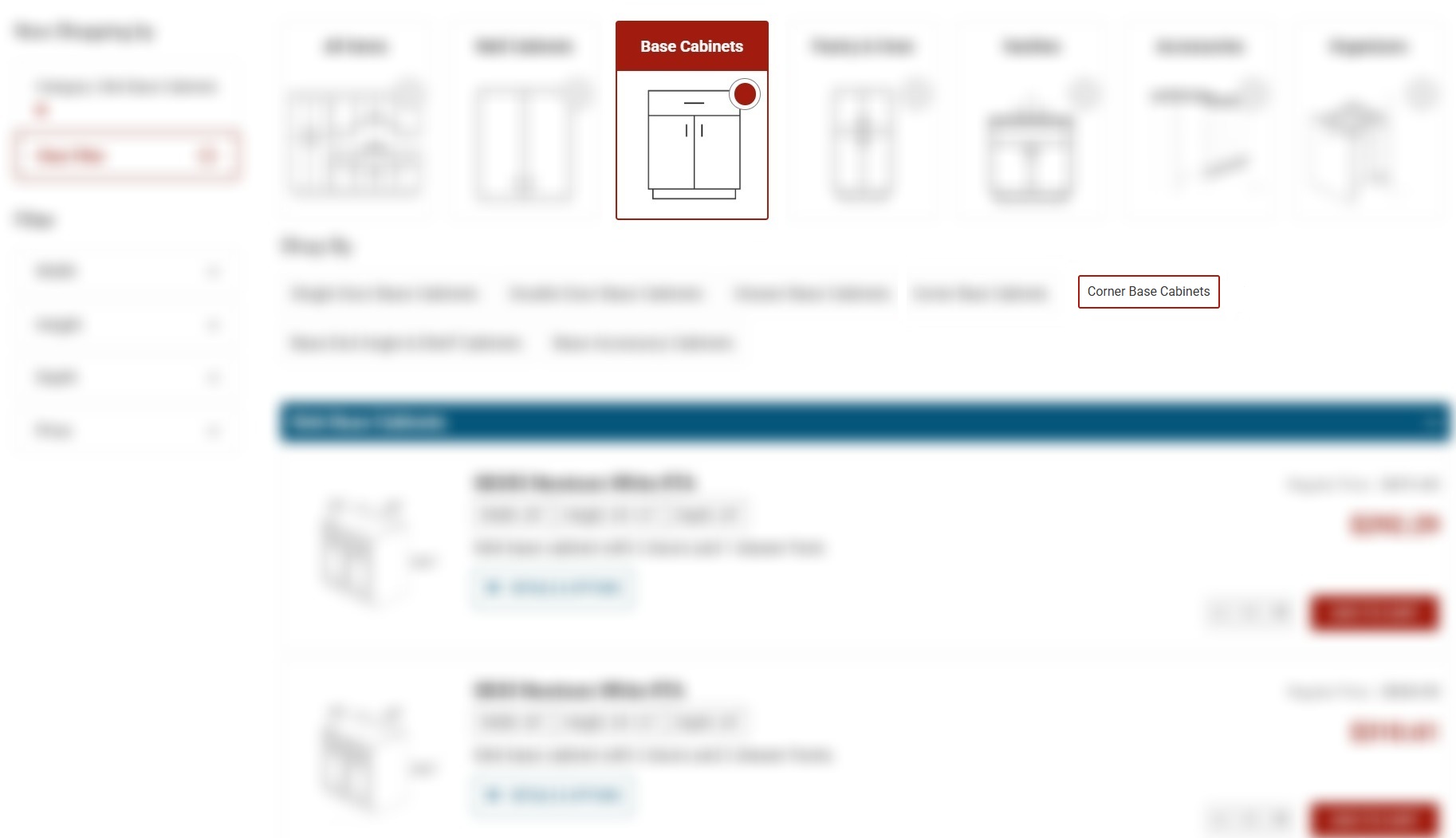 Sink Base Cabinets