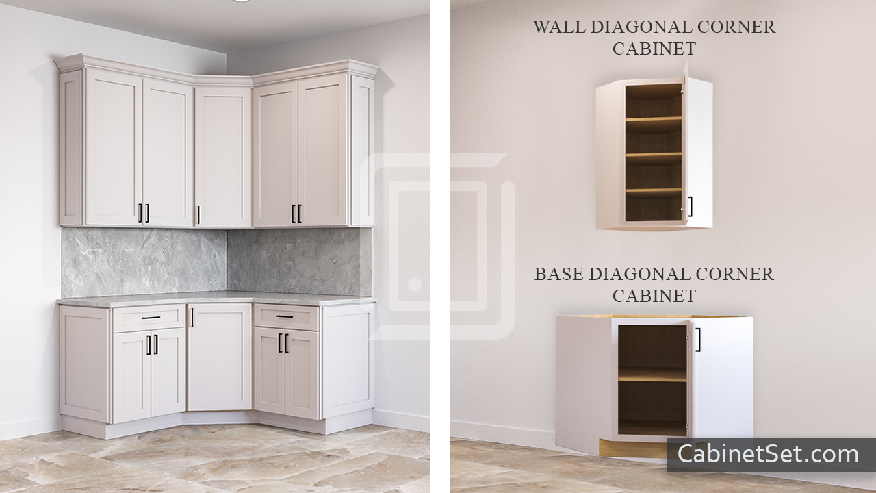 Wall and Base Diagonal Cabinets