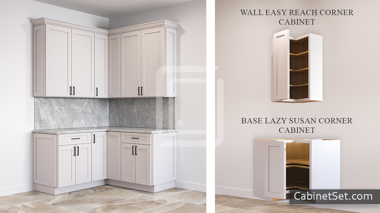 Wall and Base Easy Reach and Lazy Susan Cabinets