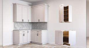Wall and Base Easy Reach and Lazy Susan Cabinets